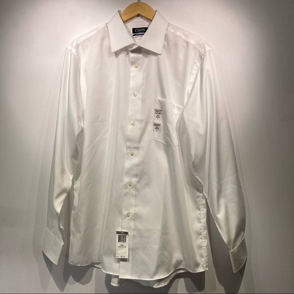 Chaps 16.5, 34/35 Regular Fit Non Iron Dress Shirt